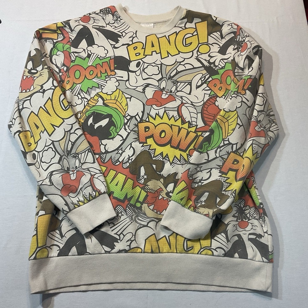 Looney Tunes Vintage‎ All-Over Print Crewneck Sweatshirt Various Characters XXL